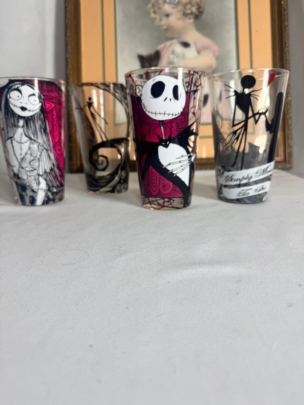 Disney Nightmare Before Christmas glasses set of four